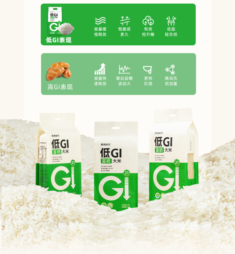 陇间柒月低GI富硒大米1kg*4