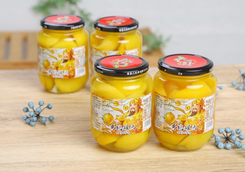 510g*6瓶装水果罐头，纯黄桃，礼盒批发可一件代发