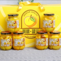 510g*6瓶装水果罐头，纯黄桃，礼盒批发可一件代发