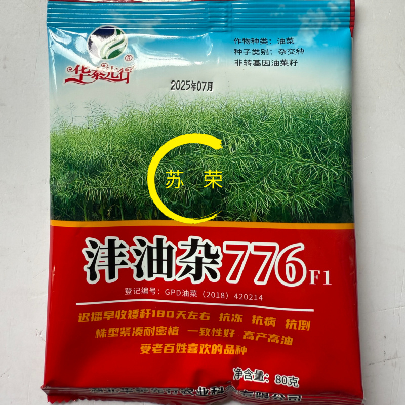 沣油杂776油菜种子矮杆高产油多不倒伏油菜花孑榨油秋播