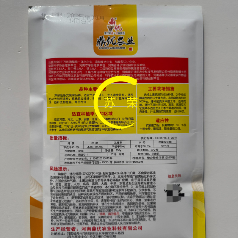 鼎菠011菠菜种子叶色深绿抗病性强生长速度快菠菜种籽