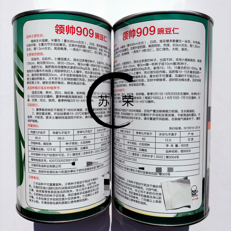 绿帅909豌豆仁基地专用豌豆种子白花绿色豆仁大粒鼓型