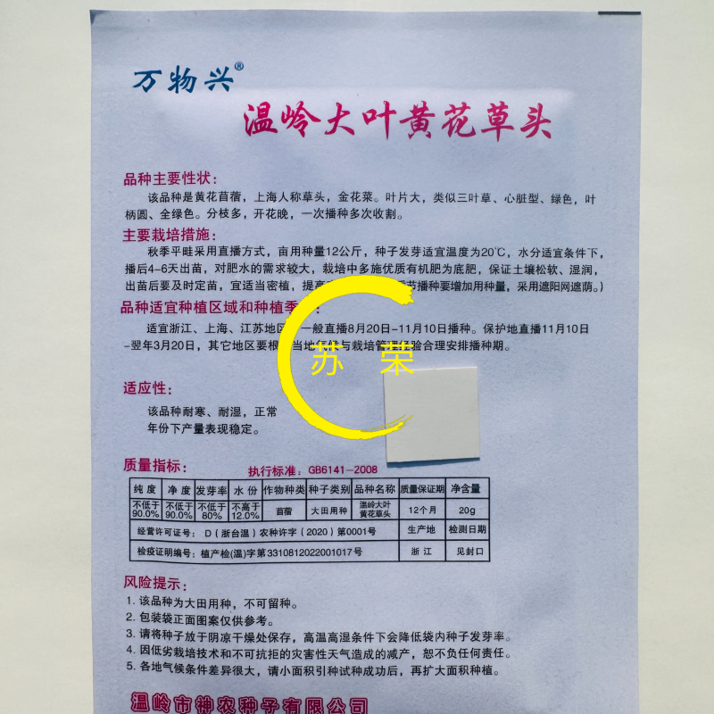 温岭大叶黄花草头金花菜种子苜蓿菜籽黄花草头籽母鸡头