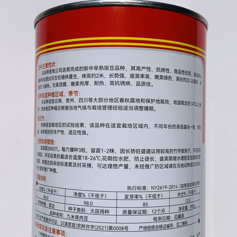 九米青肉豆种子基地优选高产抗病肉豆架豆种子嫩荚肉厚春秋