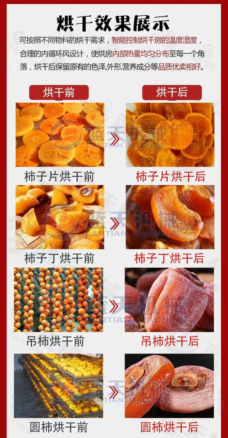 柿子烘干房柿饼烘干加工机器柿饼风干房柿子烤房柿干电烤房