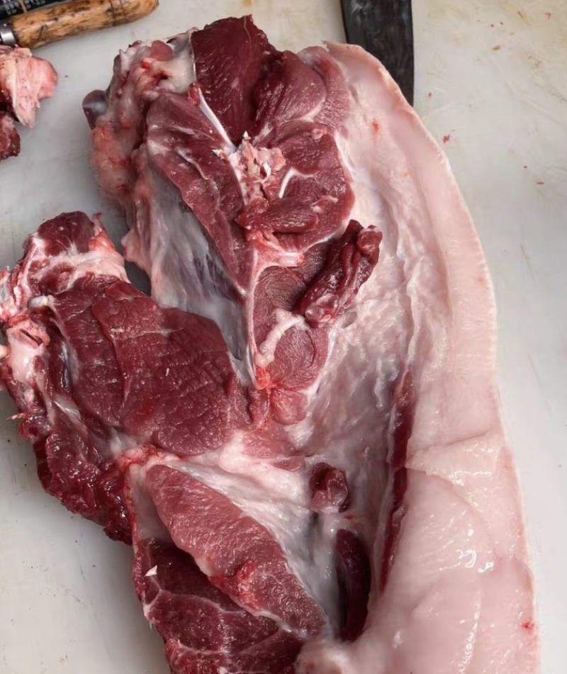 纯粮食猪，没喂过饲料，养了一年多，正宗土猪肉
