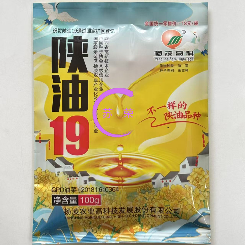 陕油19杂交油菜种子种籽油菜花籽种耐寒高产榨油可机收