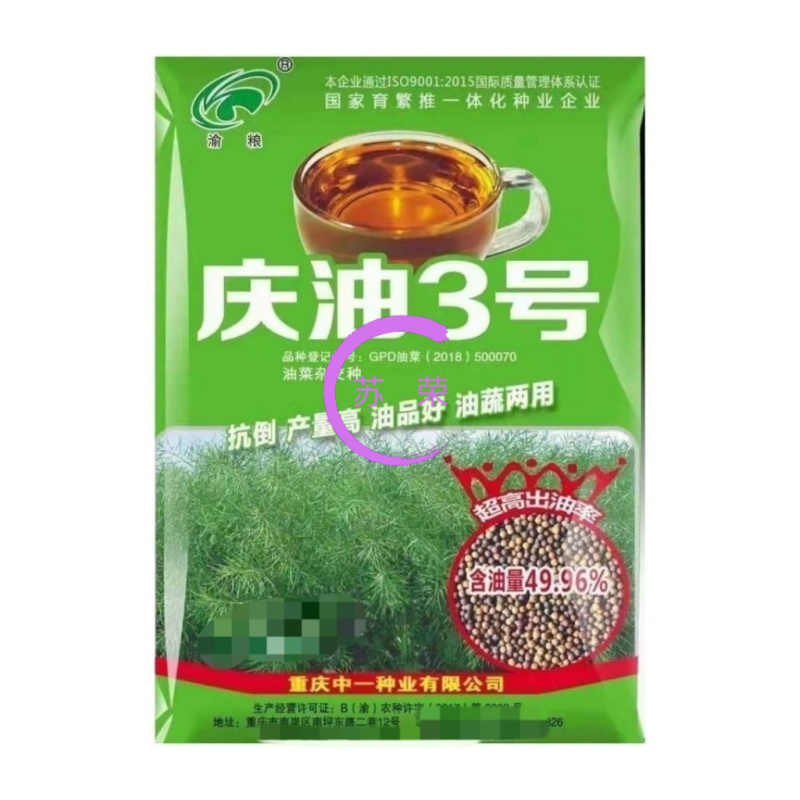 庆油3号油菜种子原装杂交油花籽出油高抗病不倒伏抗
