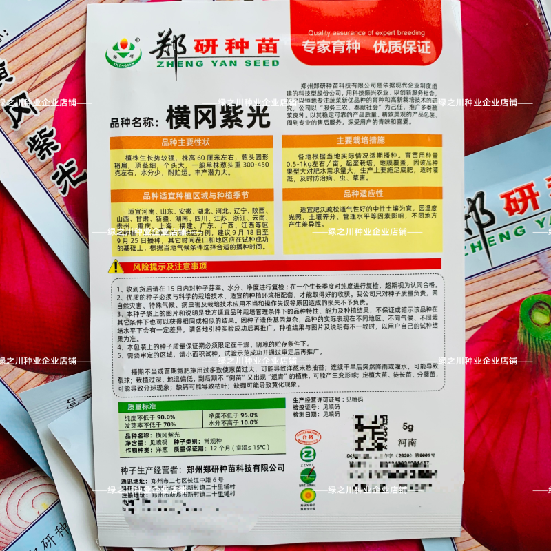 郑研种苗横冈紫光洋葱种子圆扁型紫红皮洋葱种籽小菜园蔬菜种