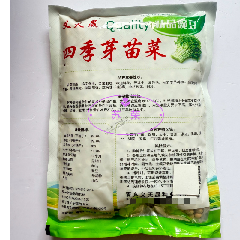 四季芽苗菜黑芽豌豆苗种子苗芽菜型掐尖食用质地柔嫩清香豌豆