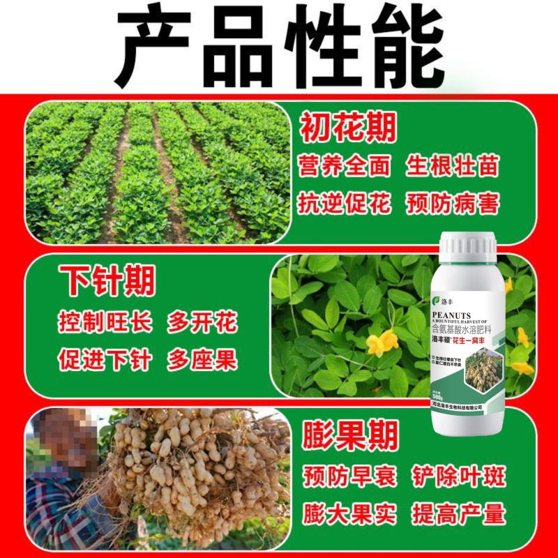 花生一窝丰控旺花生高产,饱果专用高硼高钙高钼叶面肥抗重茬