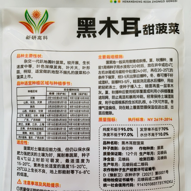 杂交油亮趴地菠菜种子无苦味耐寒圆叶笨菠菜种籽甜菠菜种子