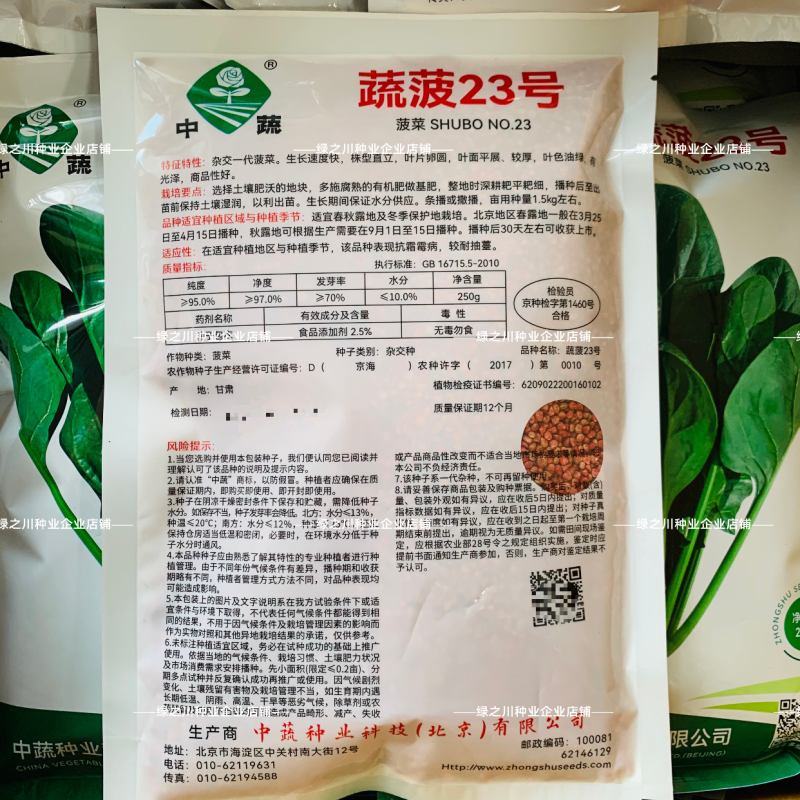 中蔬农科院菠菜种子蔬菠23号菠菜种籽杂交油绿耐寒春秋越冬