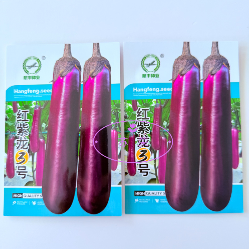 红紫龙3号茄子种子早中熟粗棒形紫红油亮皮薄籽