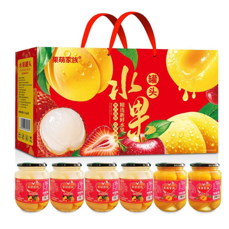 中秋，春节福利款黄桃罐头电商，团购礼盒
