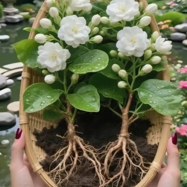 基地直发茉莉花盆栽茉莉花苗绿植小桩驱蚊虫浓香型花卉包邮价