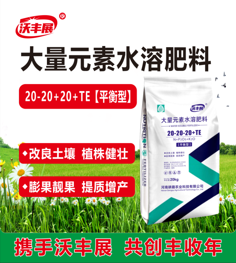 平衡肥大量元素水溶肥改良土壤生根壮苗促花膨果靓果提质增产