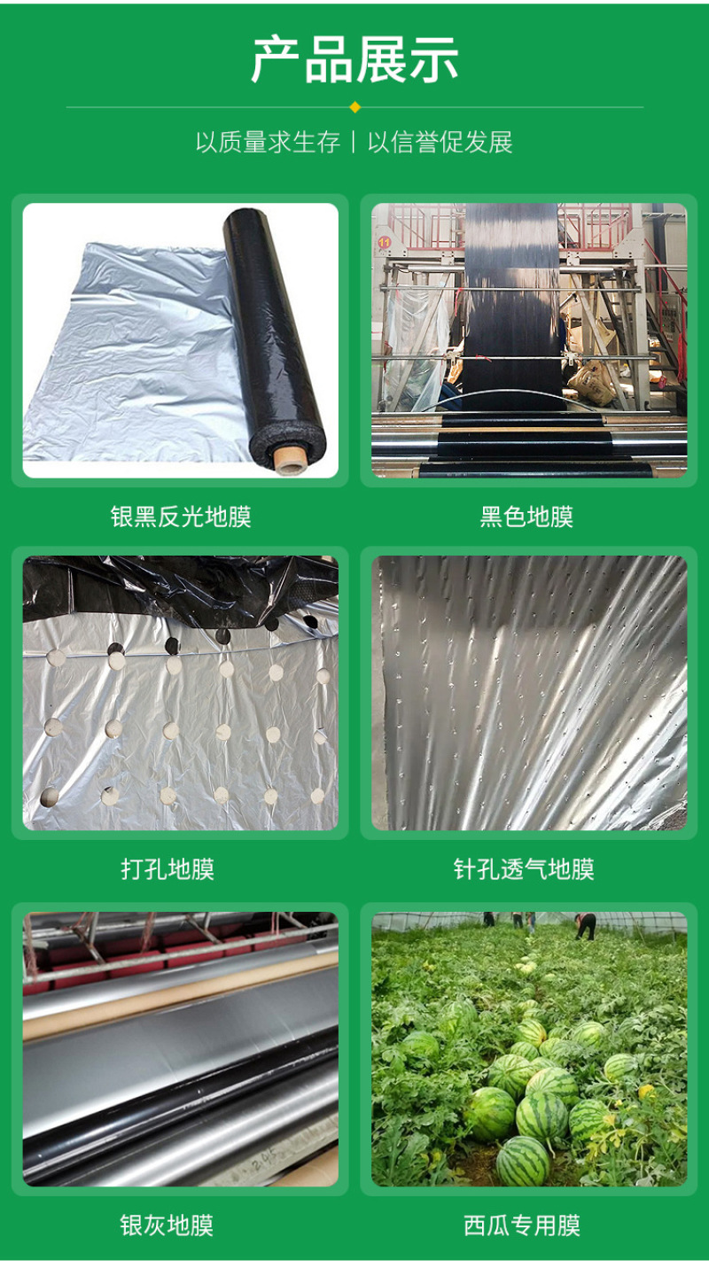 黑白相间地膜，打孔地膜，单白膜塑料薄膜，厂家直销可定制