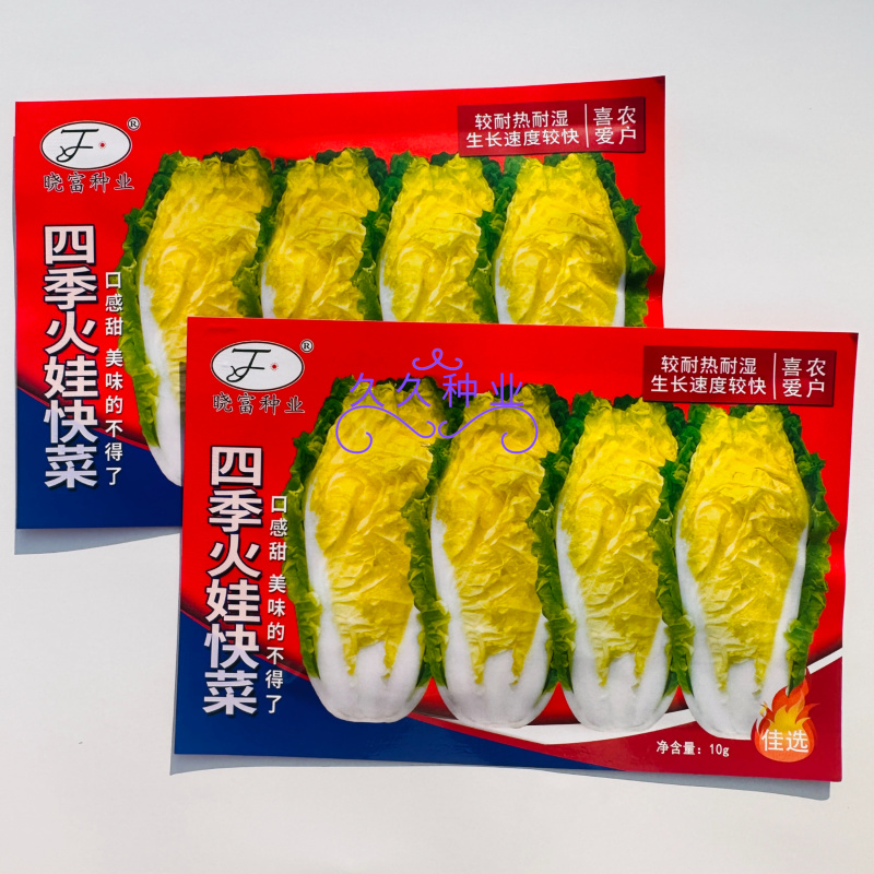 四季火娃快菜种子无毛速生小白菜种籽甜嫩苗用大白菜四季
