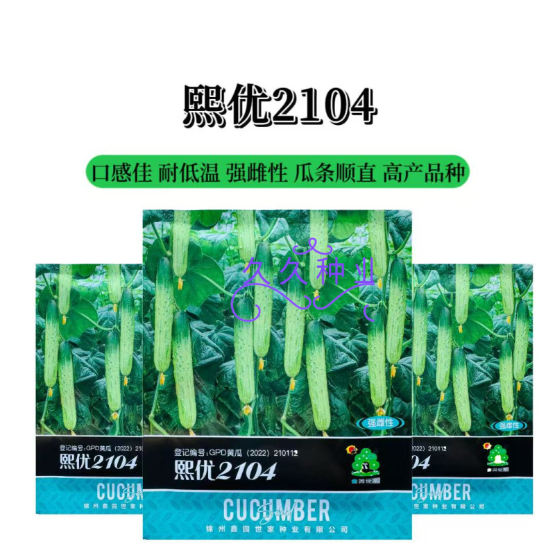 熙优2104黄瓜种子强雌高产抗病瓜条顺直水果黄瓜种籽