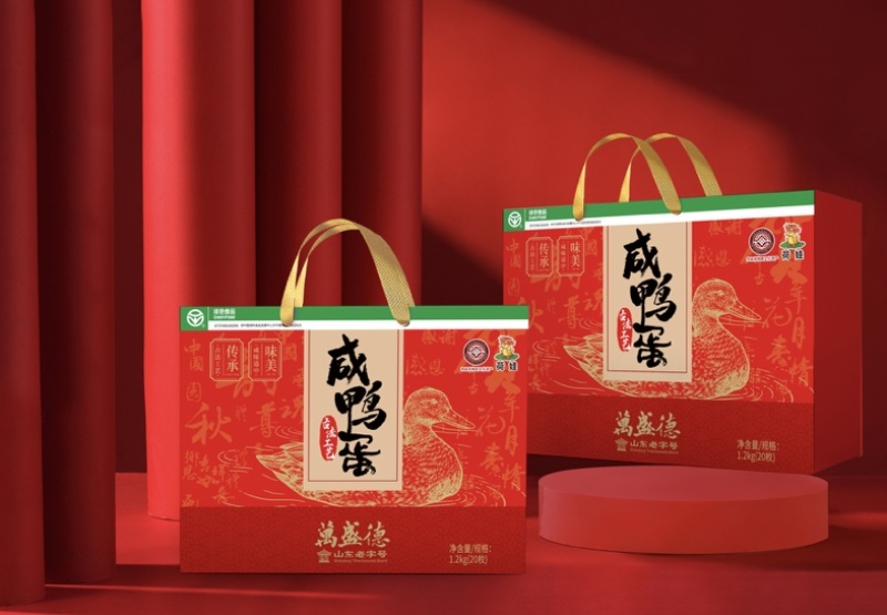 微山湖万盛德咸鸭蛋，红泥腌制，无抗养殖