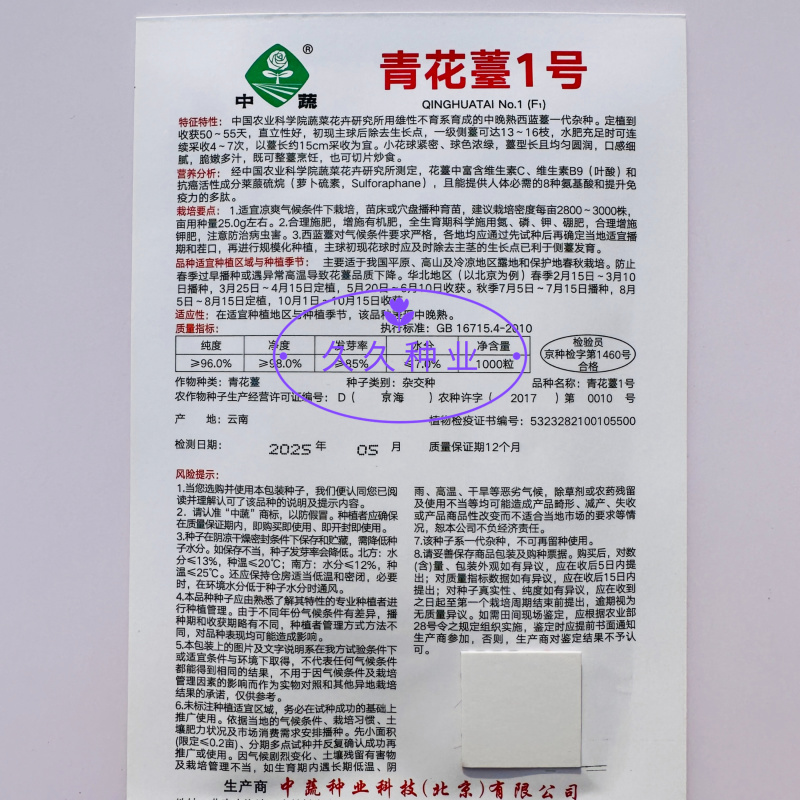 青花薹1号西兰苔种子西洋芥兰种籽芥蓝菜苔四季秧苗西兰花