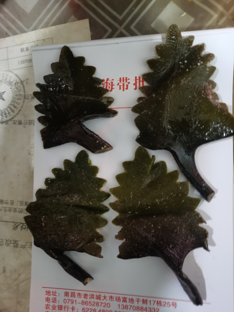 盐渍海带花头、海带结、海带丝、海带嫩苗。