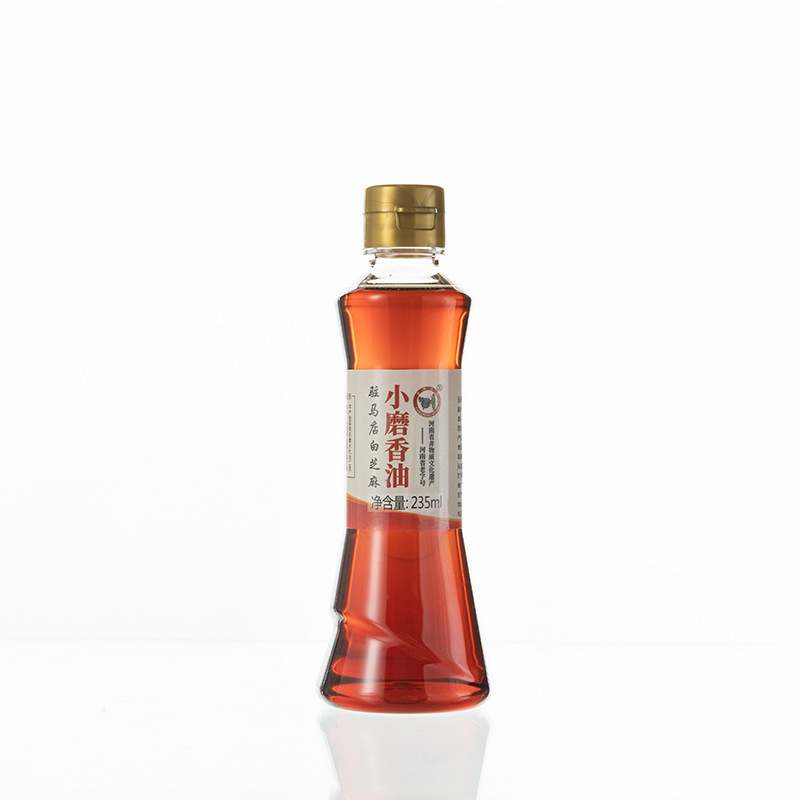 纯黑芝麻油河南驻马店小磨香油500ml家庭玻璃瓶装塑料瓶