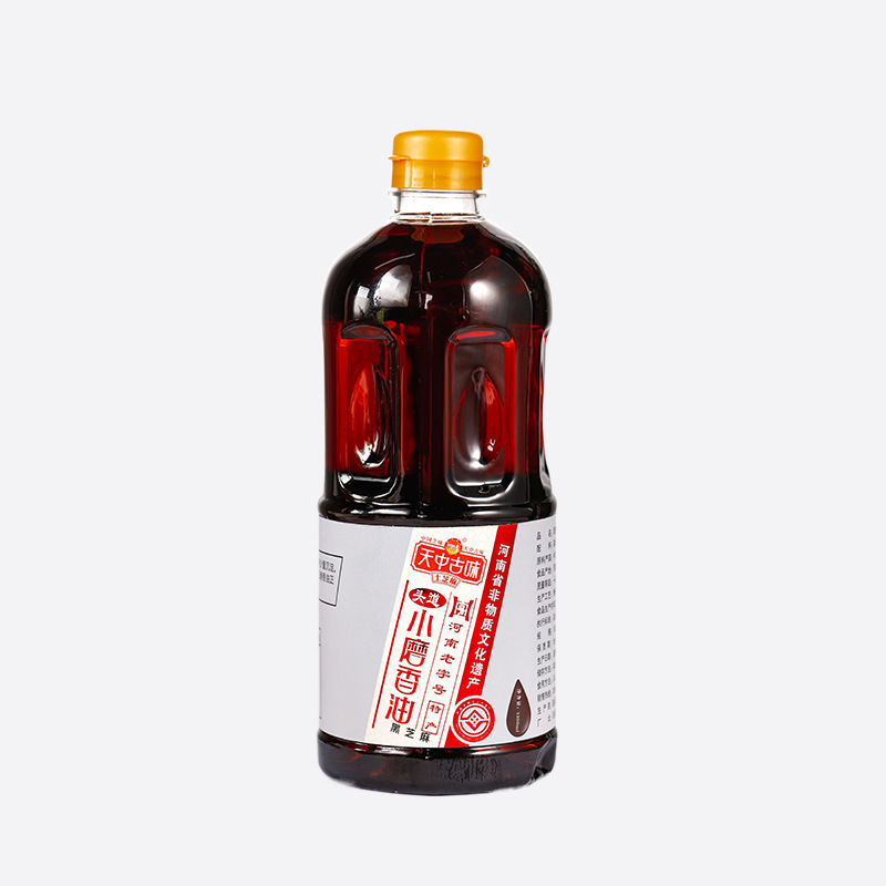 纯黑芝麻油河南驻马店小磨香油500ml家庭玻璃瓶装塑料瓶