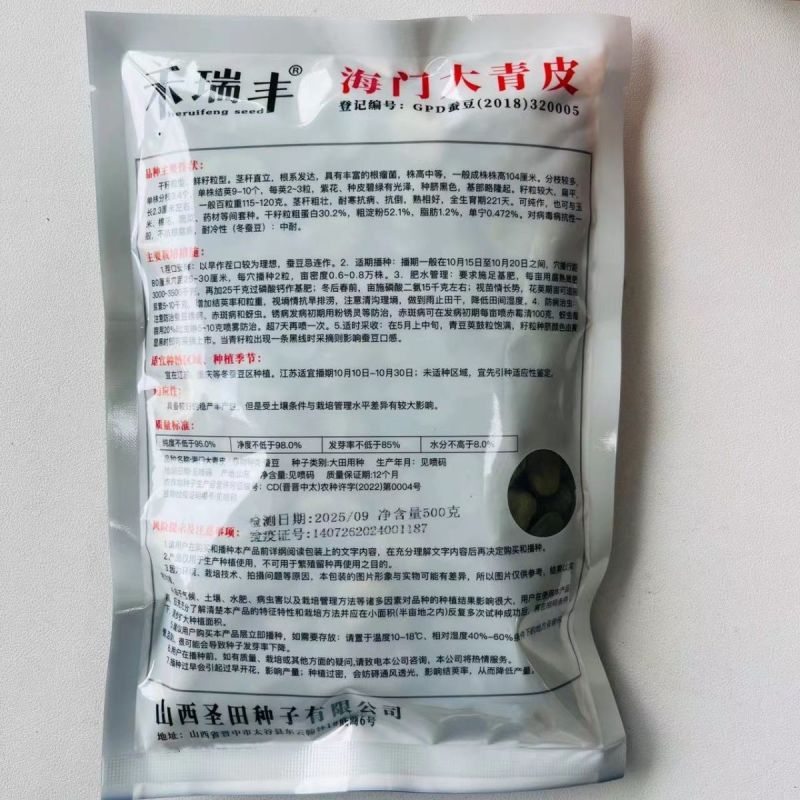 禾瑞丰海门大青皮七星蚕豆种籽高产耐寒大籽粒青皮蚕豆种子