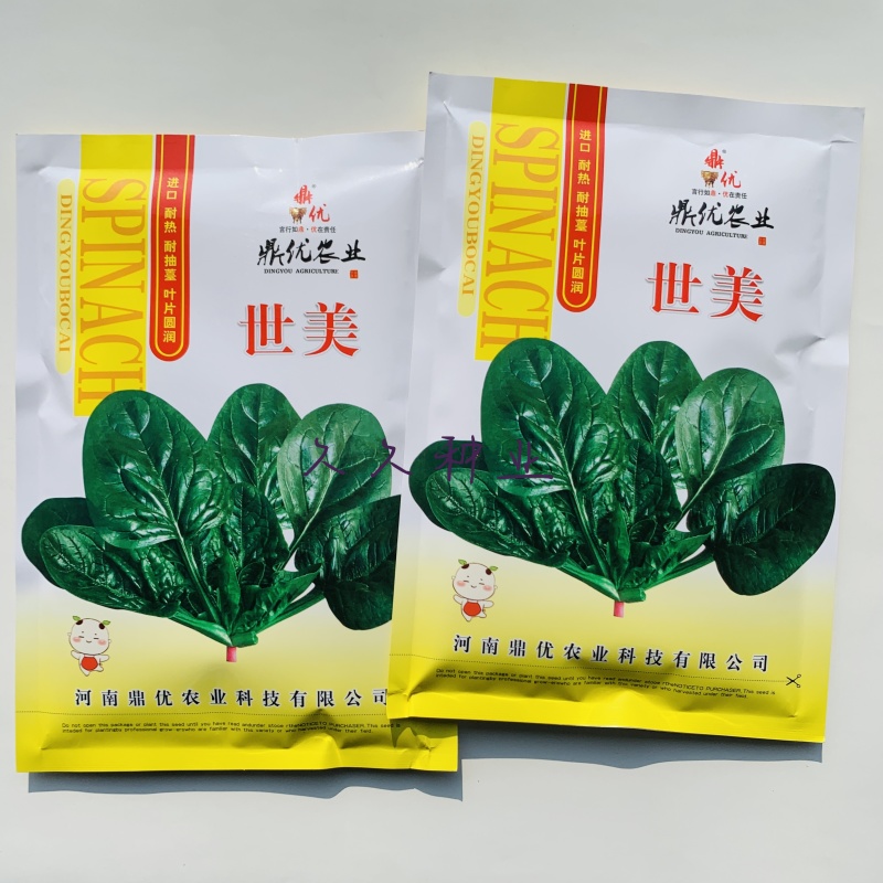 鼎优世美菠菜种子圆叶肉厚高产趴地菠菜种籽抗热抗病进口菠菜