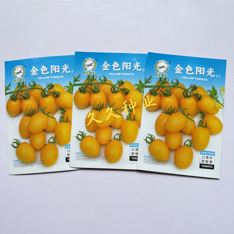 航丰金色阳光无限生长型黄果小番茄种子椭圆形口感佳耐裂果