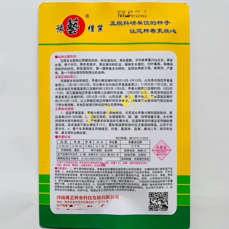 粉都53番茄种子早熟高产抗病耐运蔬菜种籽适用性强阳台庭院