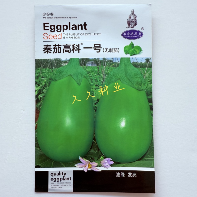 秦茄高科一号中早熟杂交绿茄种子皮色深绿油亮单瓜重800克