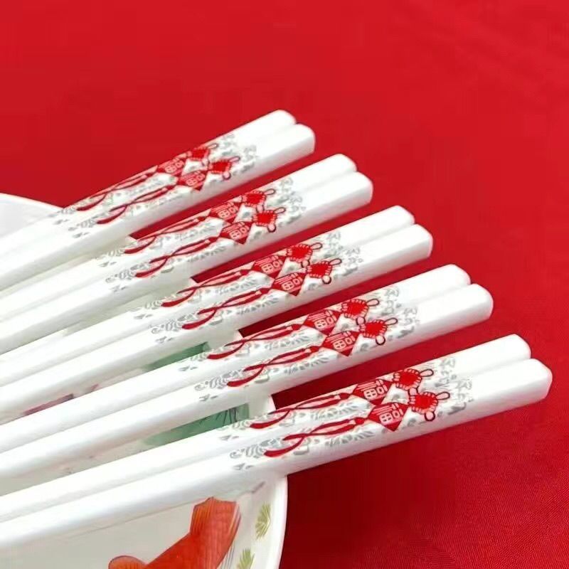 抗菌防霉陶瓷筷子家用防滑发霉骨瓷高档耐高温易清洗餐