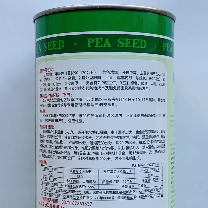 奇丽长寿豌豆仁999豌豆种子大粒甜脆豌豆种籽云南长寿仁