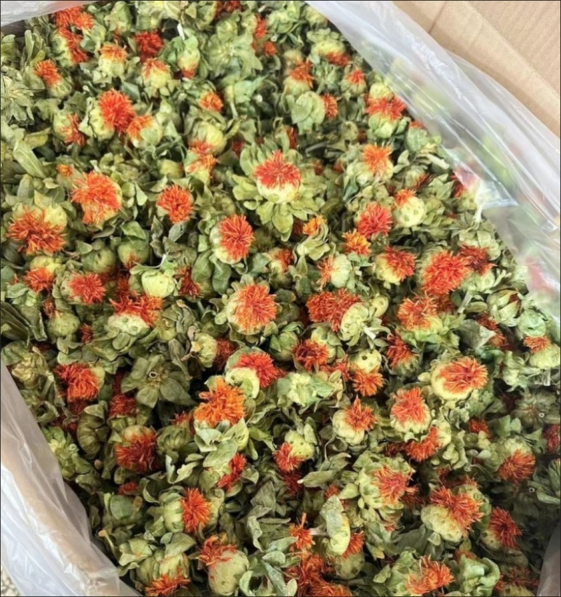 西藏红花头正品红花果橙菠萝泡茶水网红花茶红花头茶整朵无硫