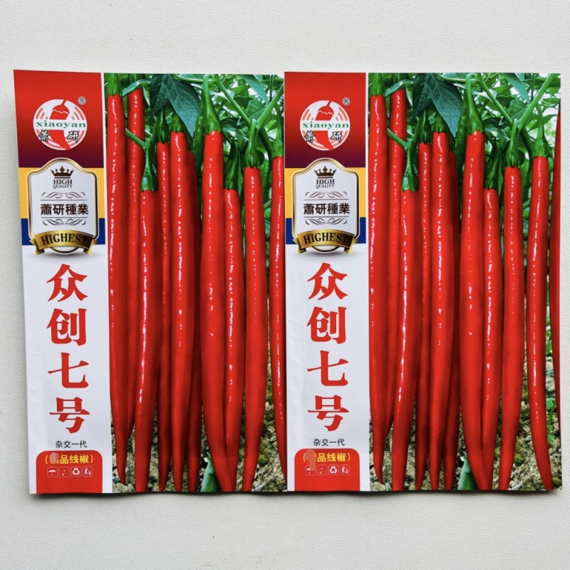萧研众创七号长线椒辣椒种子抗病高产果皮光亮辣度强青红两用