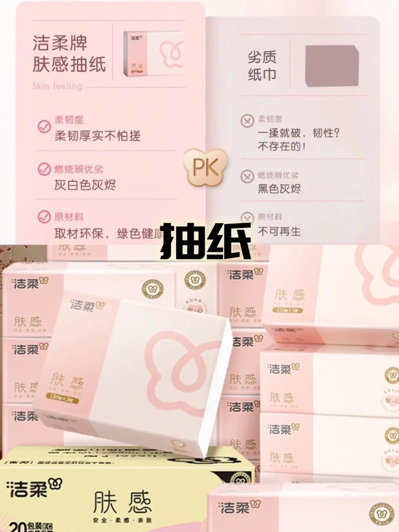 洁柔抽纸肤感130抽20包家用纸可湿水