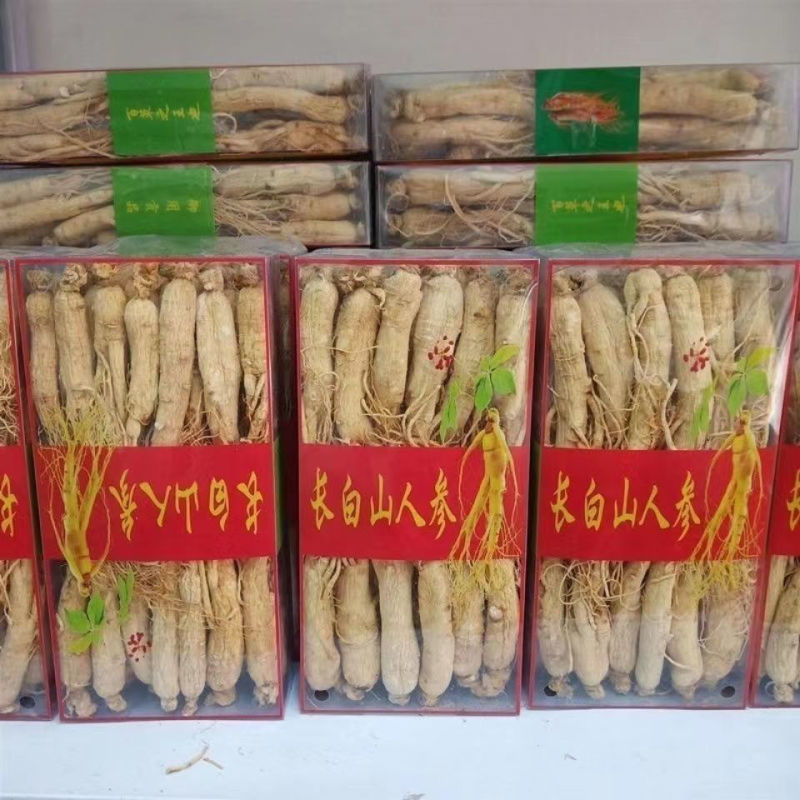 500克长白山干人参人参片生晒参人参须整盒规格白参煲汤泡