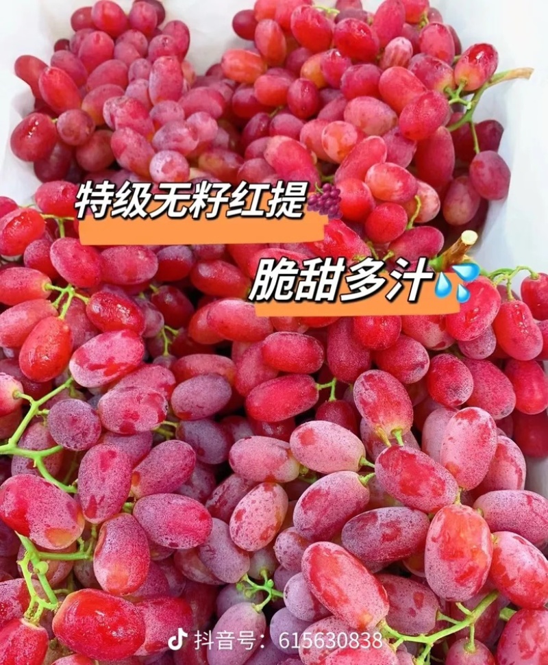 精品克纶生无籽红提，口感脆甜，颗粒饱满，产地一手货源可对