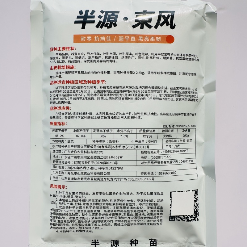 半源东风菠菜种子丹麦耐抽苔黑绿叶菠菜种子半圆叶菠菜籽耐寒