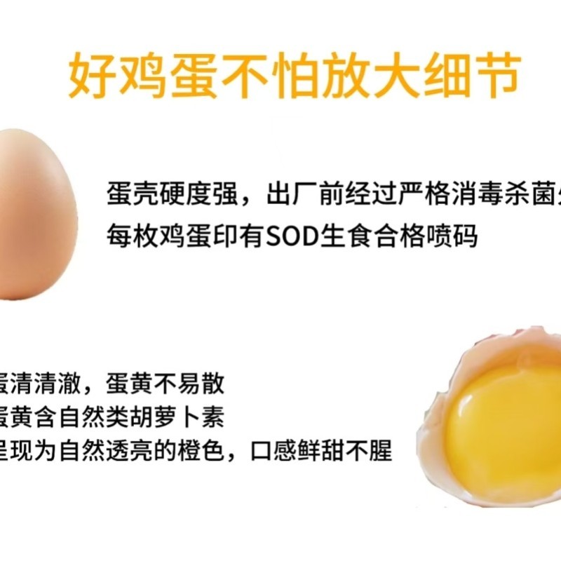 万担粮SOD可生食鸡蛋#无抗无菌鸡蛋#谷物喂养30枚
