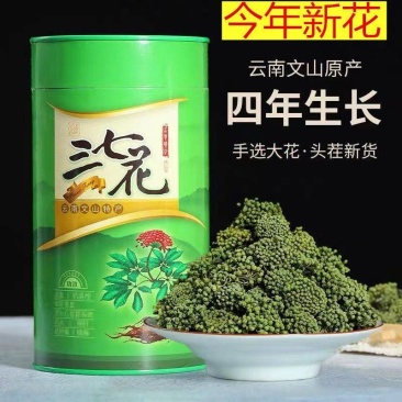 正宗云南文山三七花田七头茬干花500g批发三七包邮