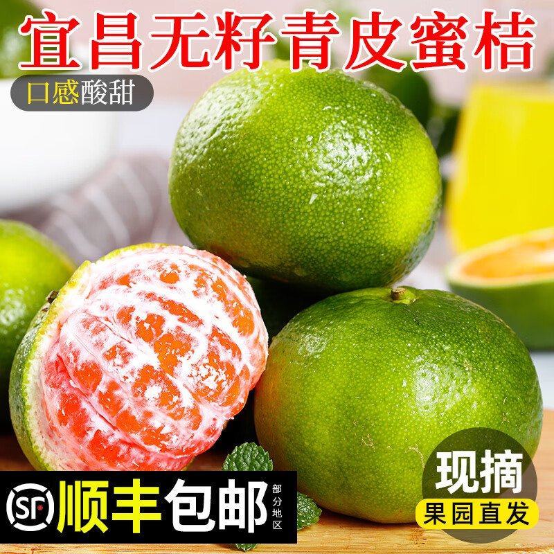 宜昌无籽蜜橘青皮桔子酸甜应季新鲜水果现摘整