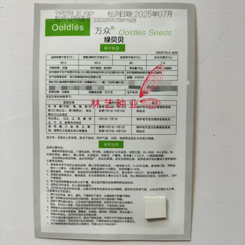 种都绿贝贝黄心甘蓝种子绿叶黄心高产抗病商品性佳