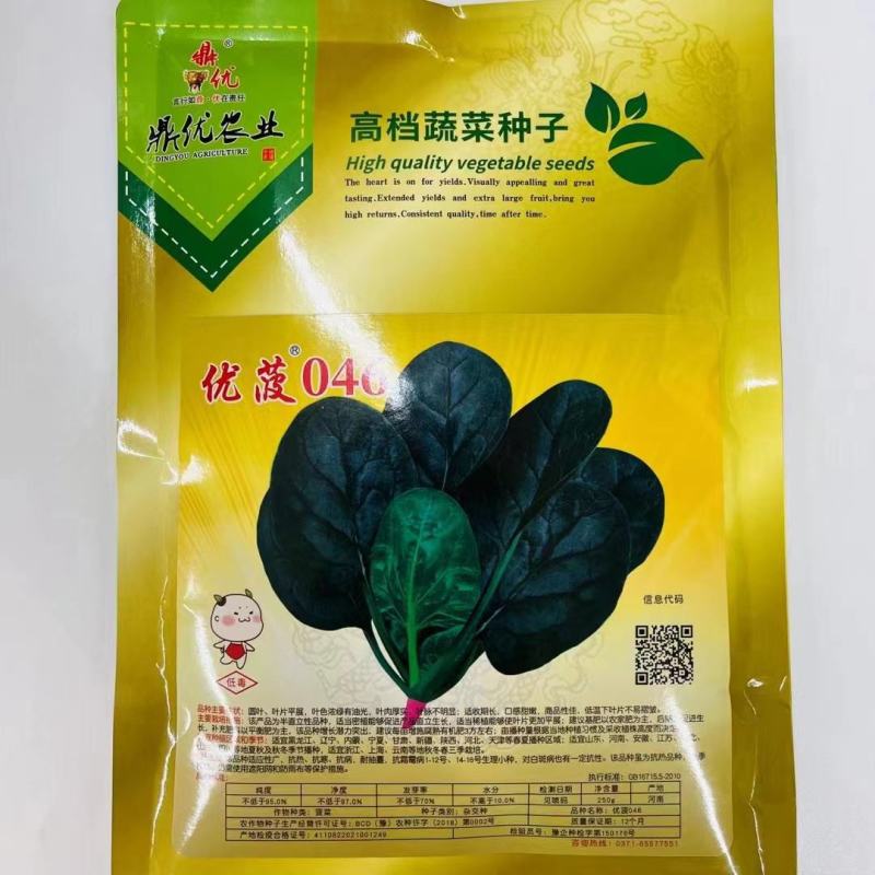 鼎优农业优菠046菠菜种子圆叶浓绿油亮大叶菠菜种籽春秋播