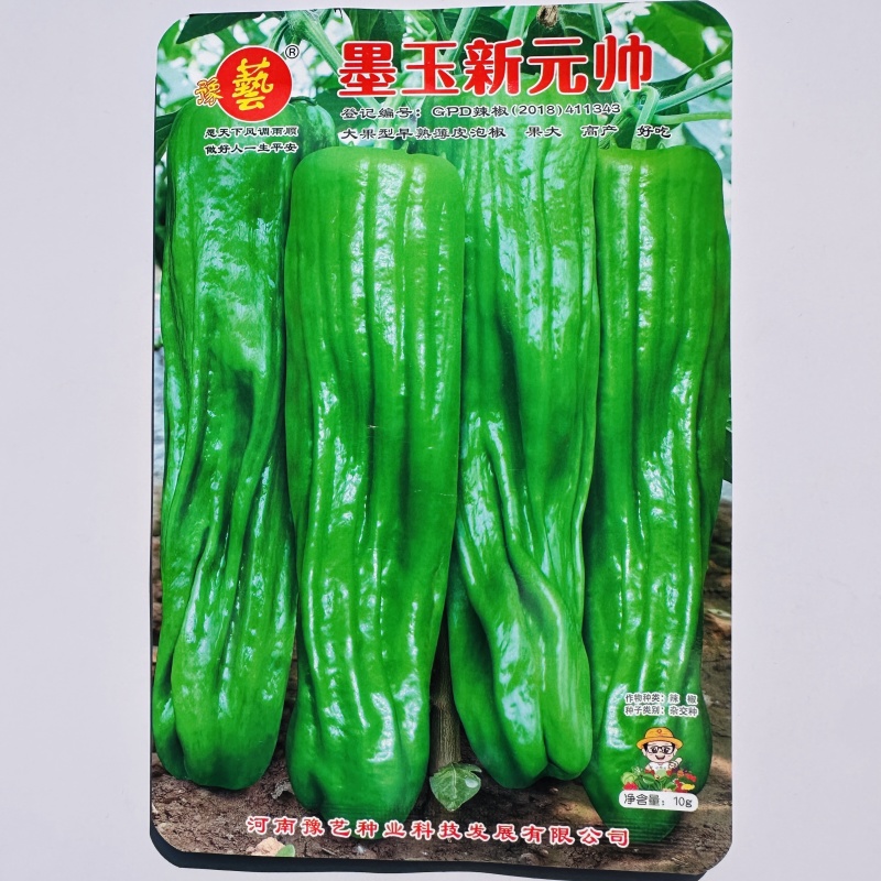 豫艺墨玉新元帅辣椒种子早熟薄皮泡椒种子大果苏椒种籽皮薄