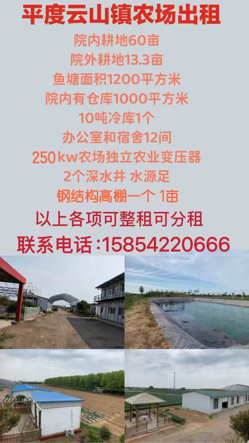 平度耕地70亩，水塘，宿舍完善