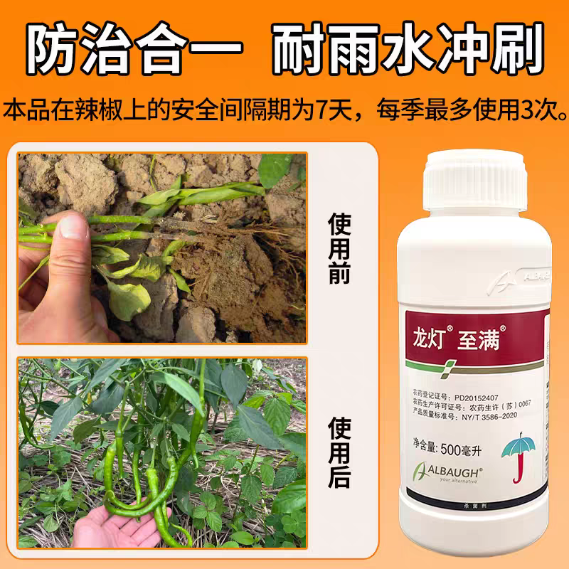 龙灯至满50%氟啶胺辣椒疫病烂果杀菌剂